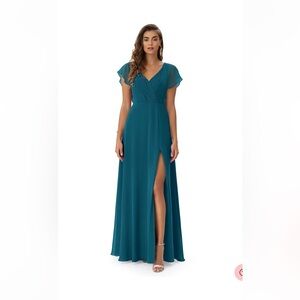 Azazie Rylee Ink blue bridesmaid dress